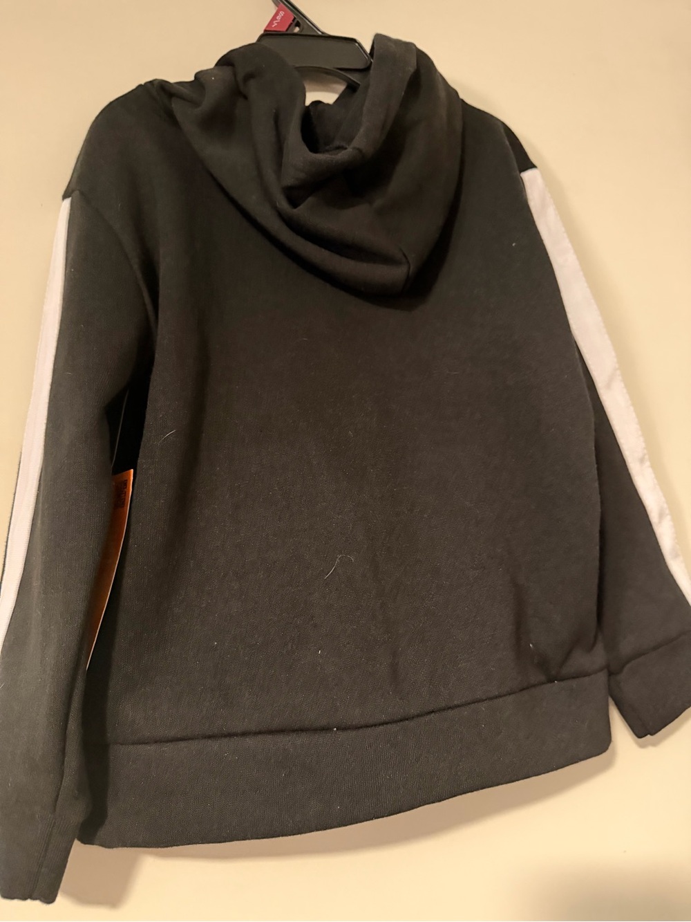Hind Kids Black Hoodie with White Sleeve Stripes